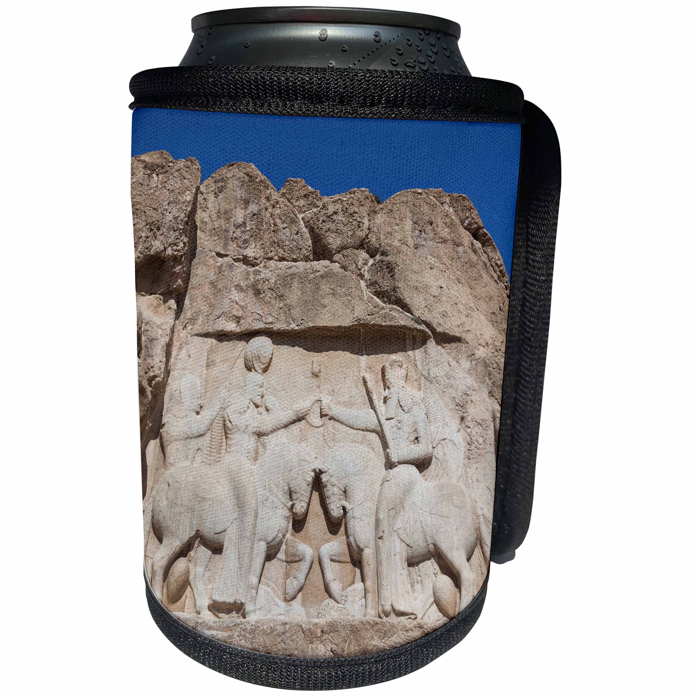 3dRose Danita Delimont - Ruins - Iran, Shiraz, Naqsh E Rostam, Sassanian Stone Reliefs in Mountainside - Can Cooler Bottle Wrap (cc_276829)