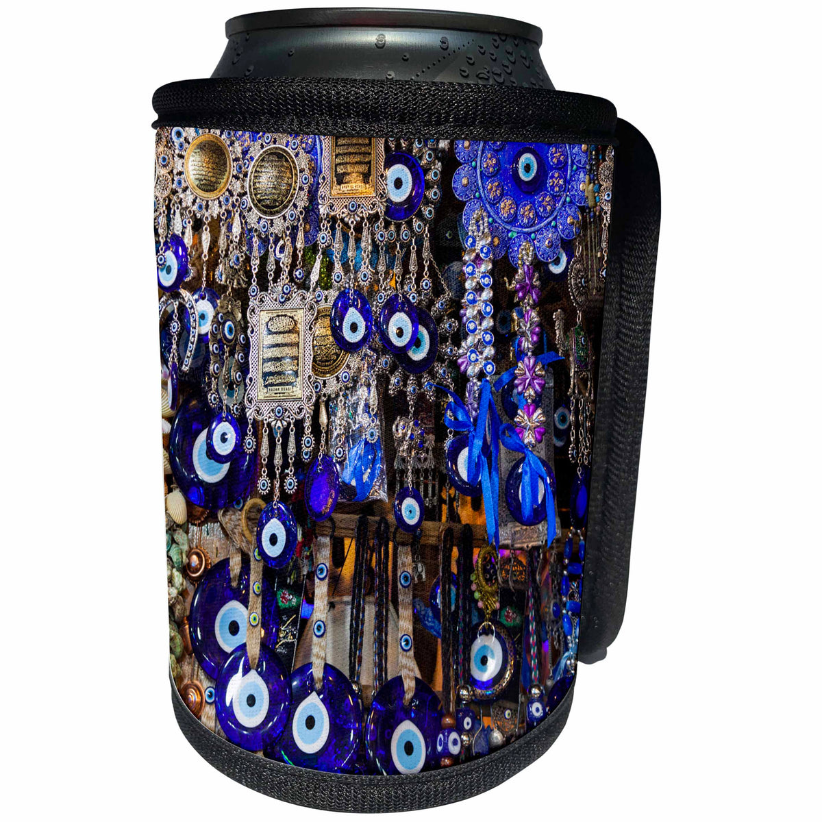 3dRose Danita Delimont - Markets - Central Iran, Shiraz, Bazar E Vakil Market, Traditional Evil Eye wards - Can Cooler Bottle Wrap (cc_276832)
