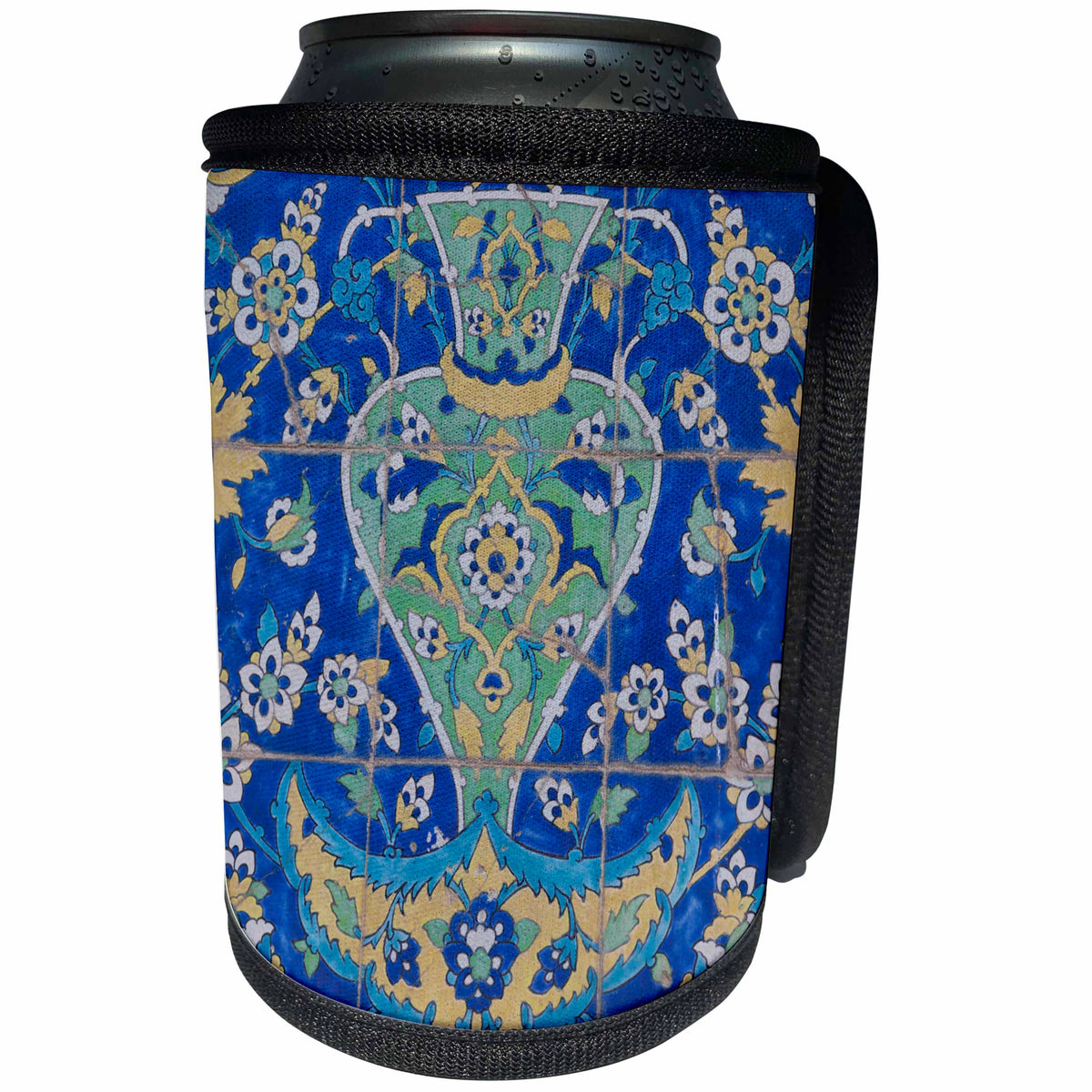 3dRose Danita Delimont - Patterns - Central Iran, Esfahan, Royal Mosque, Mosaic of a flower pot. - Can Cooler Bottle Wrap (cc_276840)
