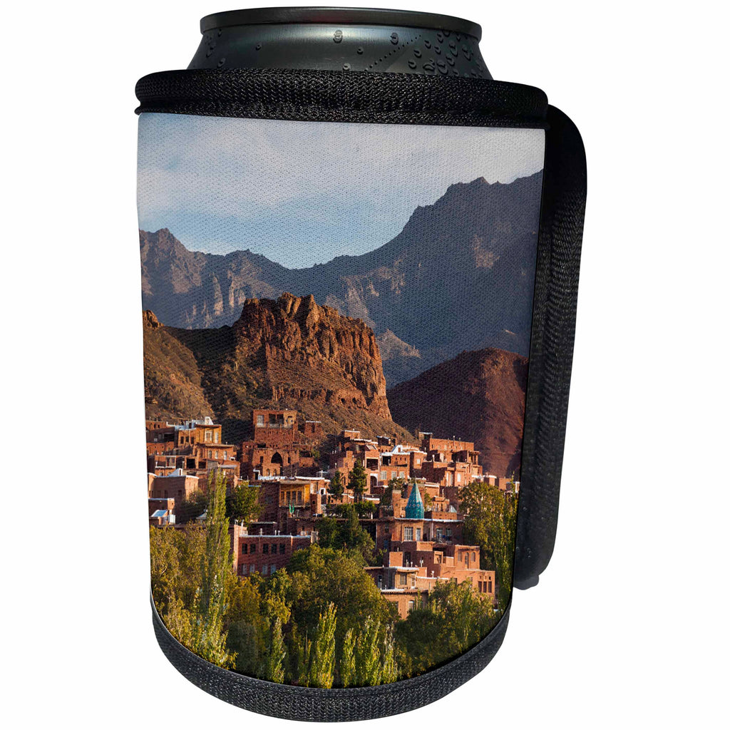 3dRose Danita Delimont - Cities - Central Iran, Abyaneh, Elevated Village View, Dawn - Can Cooler Bottle Wrap (cc_276847)