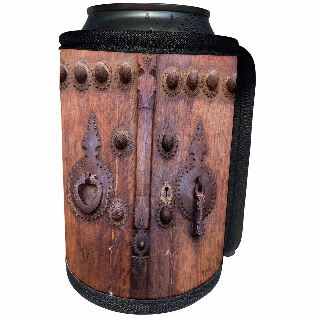 3dRose Danita Delimont - Architecture - Iran, Kashan, Khan E Boroujerdi, Ornate Door With Door Knockers. - Can Cooler Bottle Wrap (cc_276848)