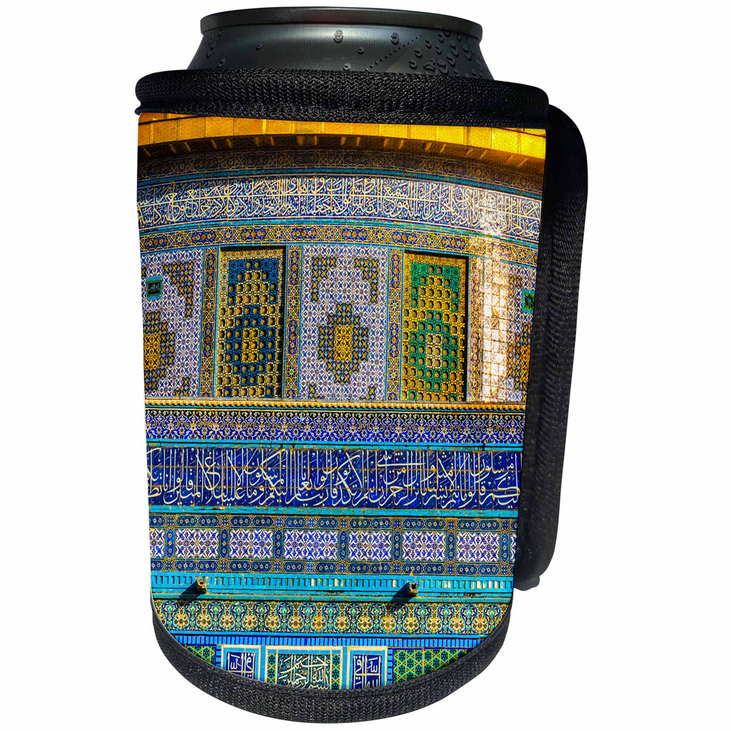 3dRose Danita Delimont - Temples - Mosaics on Dome of the Rock Mosque, Temple Mount, Jerusalem, Israel. - Can Cooler Bottle Wrap (cc_276861)
