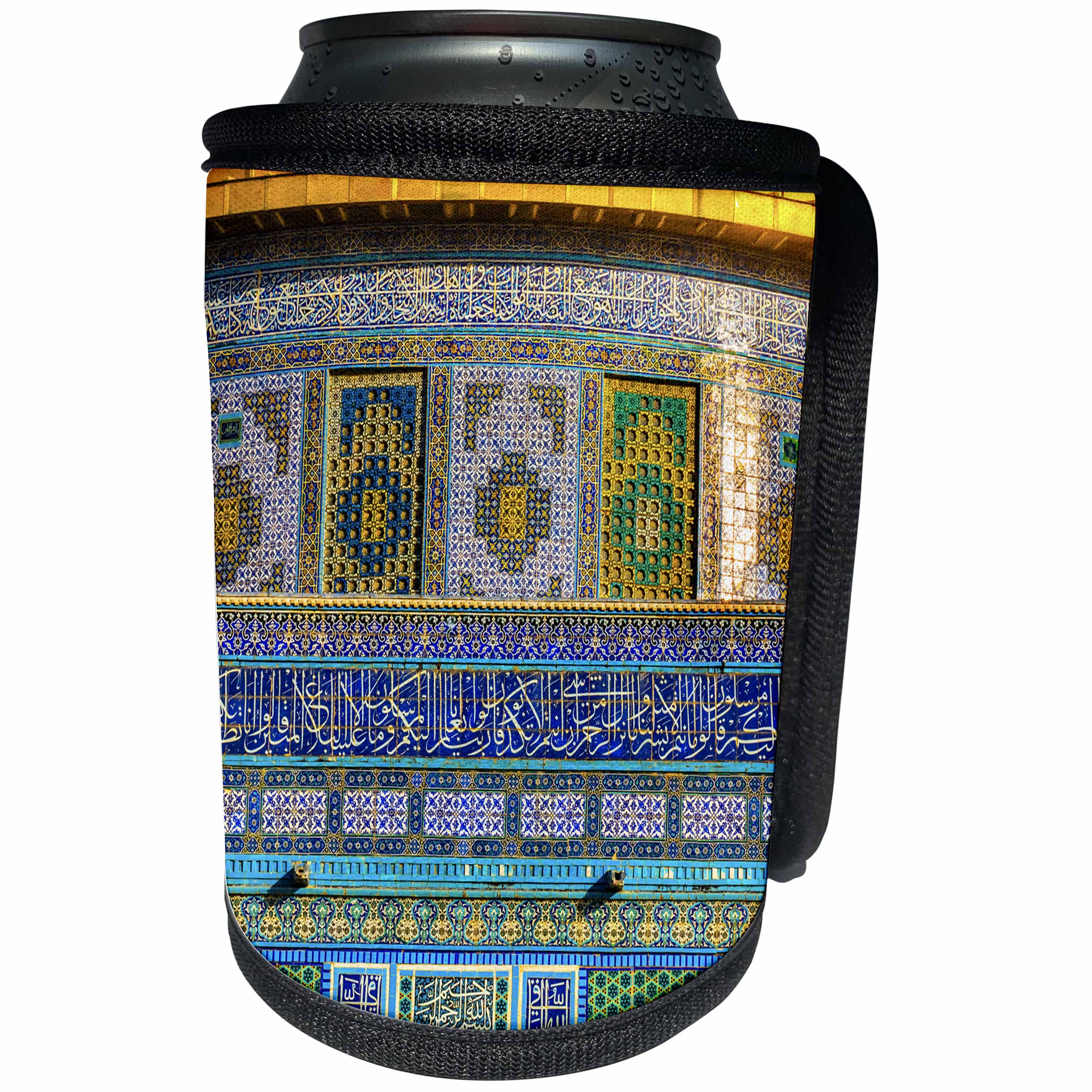 3dRose Danita Delimont - Temples - Mosaics on Dome of the Rock Mosque, Temple Mount, Jerusalem, Israel. - Can Cooler Bottle Wrap (cc_276861)