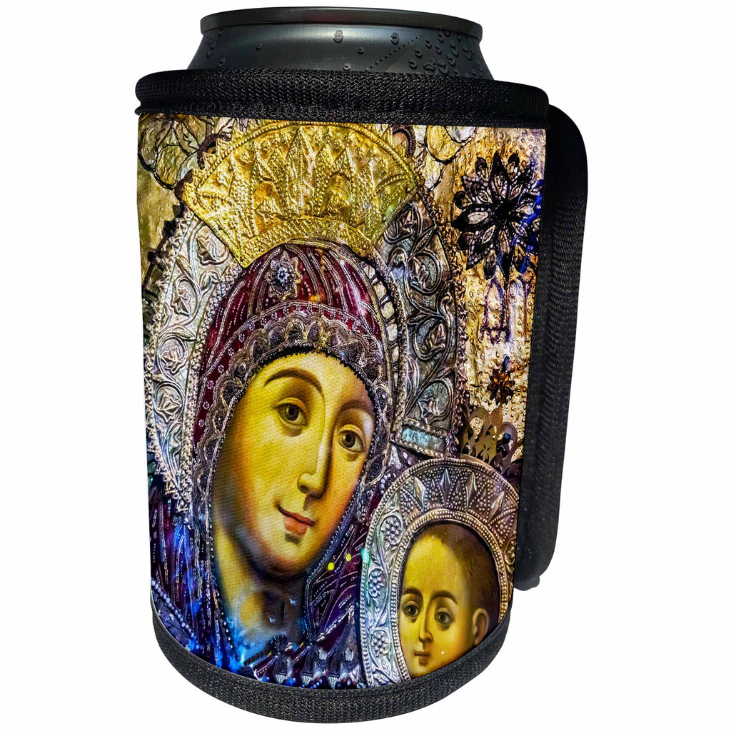 3dRose Danita Delimont - Religion - Mary and Jesus Icon, Church of the Nativity, Bethlehem, Palestine. - Can Cooler Bottle Wrap (cc_276863)