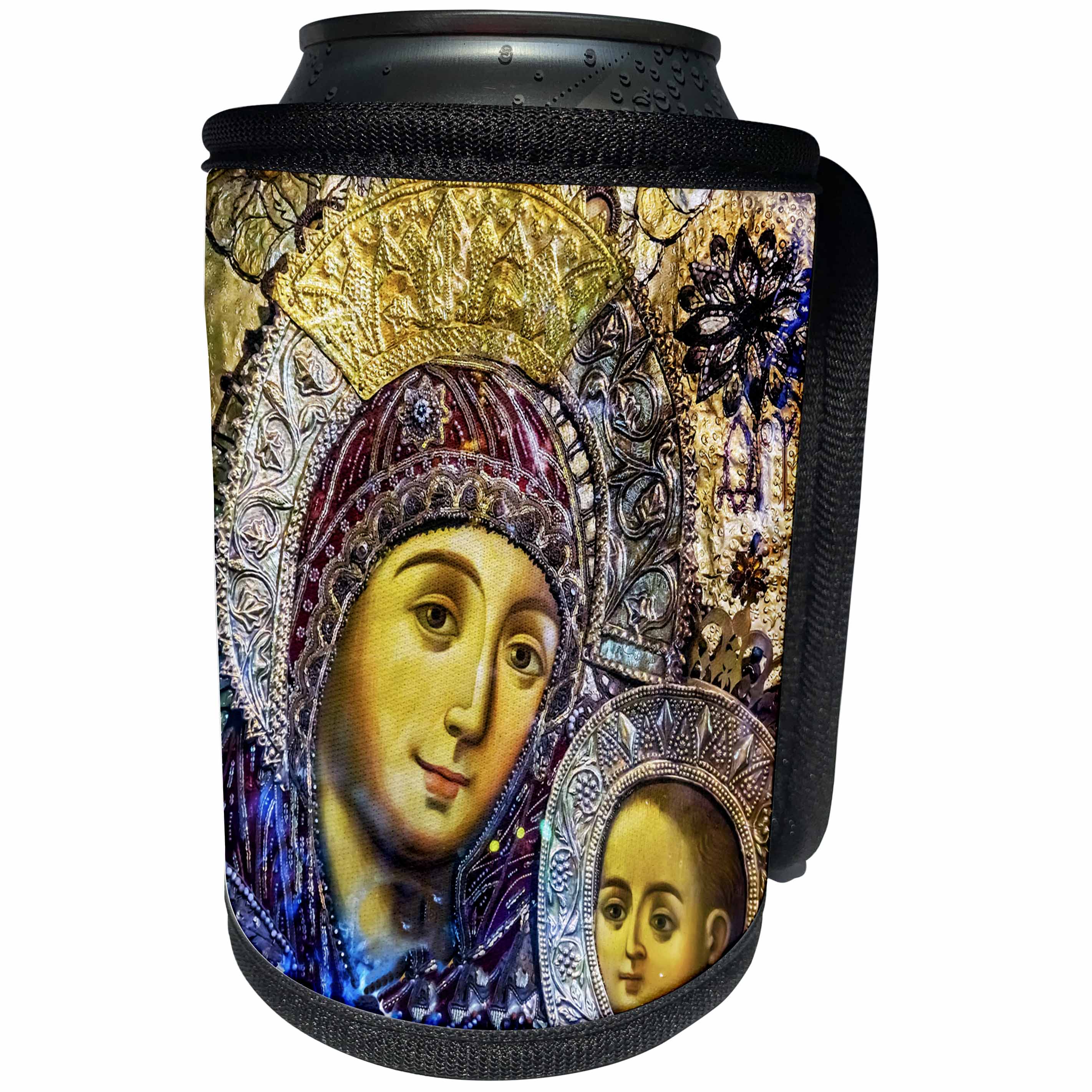 3dRose Danita Delimont - Religion - Mary and Jesus Icon, Church of the Nativity, Bethlehem, Palestine. - Can Cooler Bottle Wrap (cc_276863)
