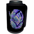 3dRose Jaclinart Surreal Space Fish Fantasy Psychedelic Alien - Surreal sci fi purple alien fish swimming through space on a black background - Can Cooler Bottle Wrap (cc_27688)