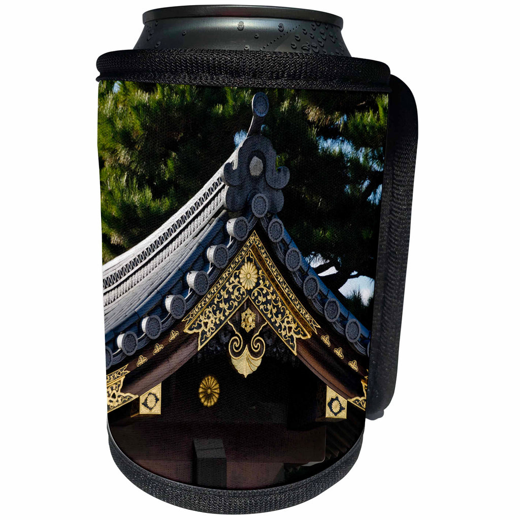 3dRose Danita Delimont - Architecture - Ornate roof of the Nijo Castle, Kyoto, Japan - Can Cooler Bottle Wrap (cc_276894)