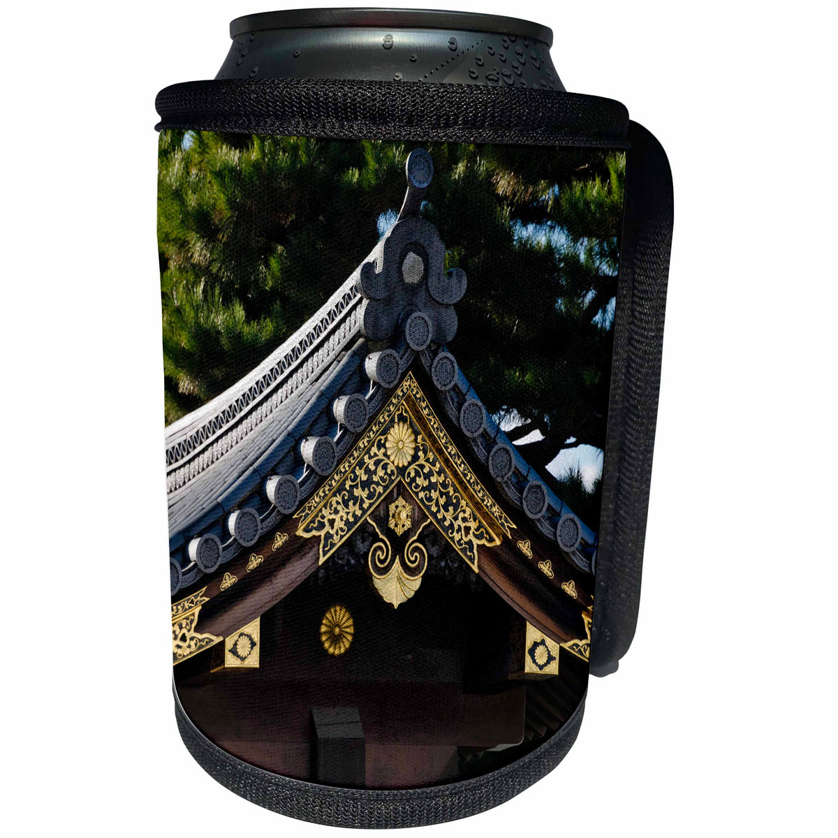 3dRose Danita Delimont - Architecture - Ornate roof of the Nijo Castle, Kyoto, Japan - Can Cooler Bottle Wrap (cc_276894)