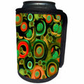 3dRose Jaclinart Surreal Wood Cells Nature - Surreal wood cells in hues of green and orange - Can Cooler Bottle Wrap (cc_27698)