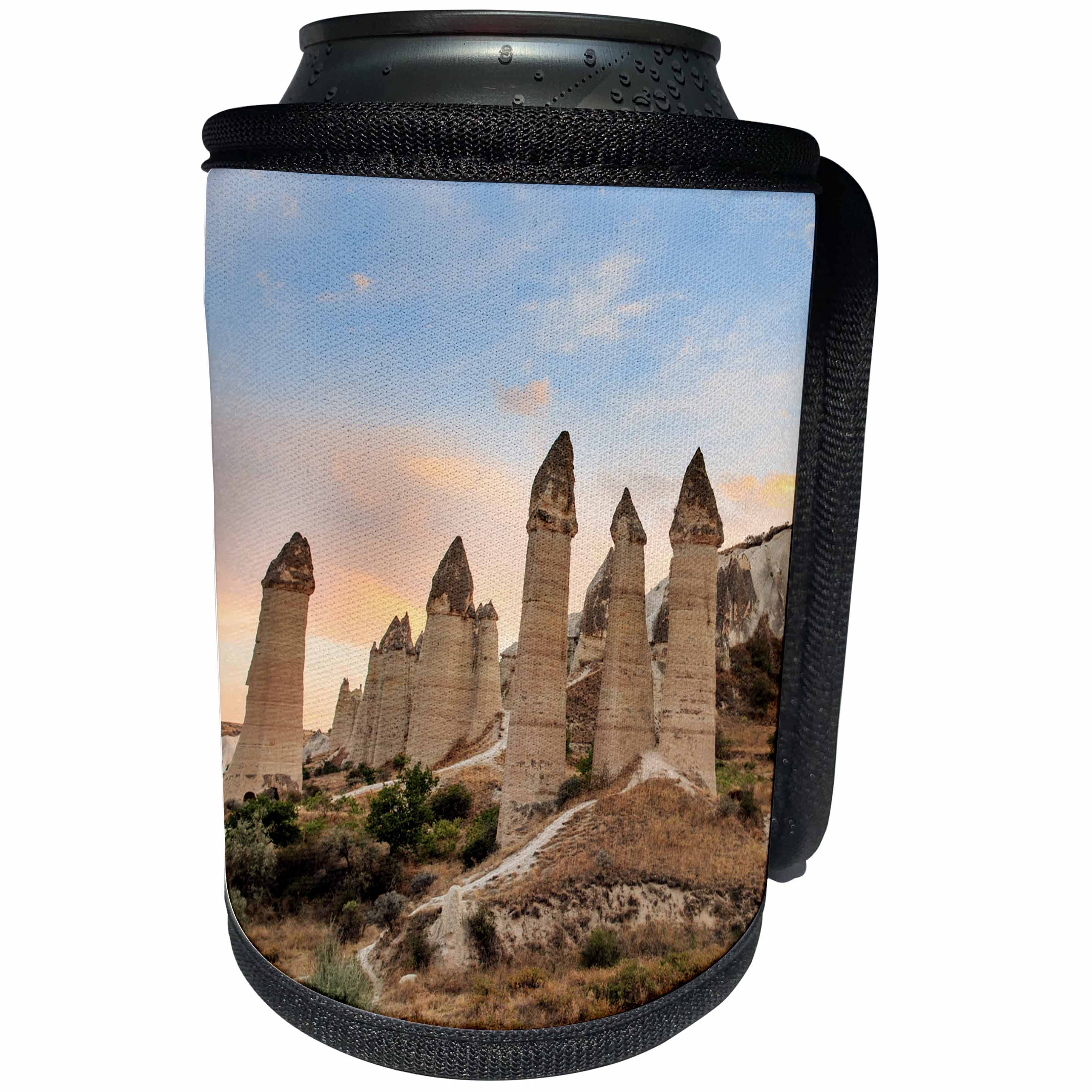 3dRose Danita Delimont - Turkey - Turkey, Anatolia, Cappadocia, Goreme. Fairy Chimneys in Red Valley. - Can Cooler Bottle Wrap (cc_276999)
