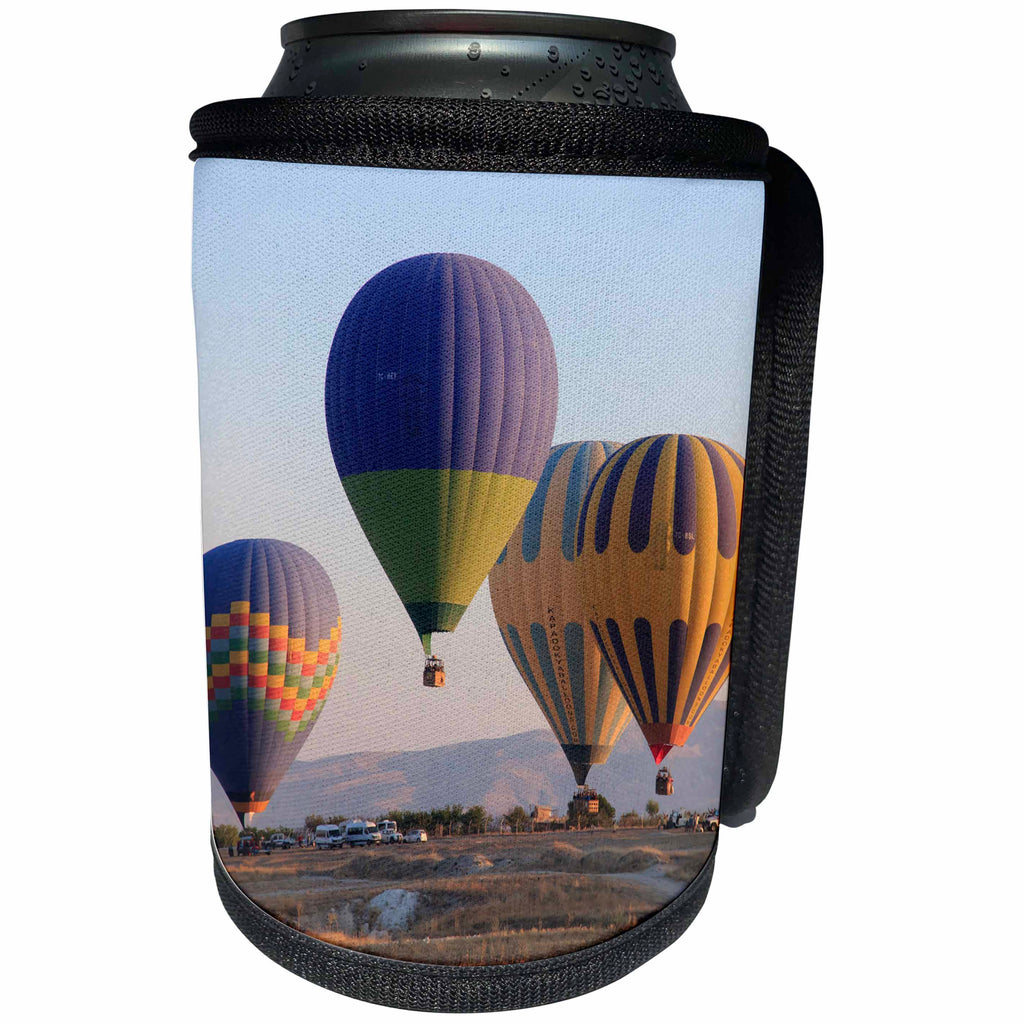 3dRose Danita Delimont - Travel - Turkey, Anatolia, Cappadocia, Goreme. Hot air balloons at lift off. - Can Cooler Bottle Wrap (cc_277001)