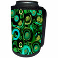 3dRose Jaclinart Surreal Wood Cells Nature - Surreal wood cells in hues of green and turquoise - Can Cooler Bottle Wrap (cc_27701)