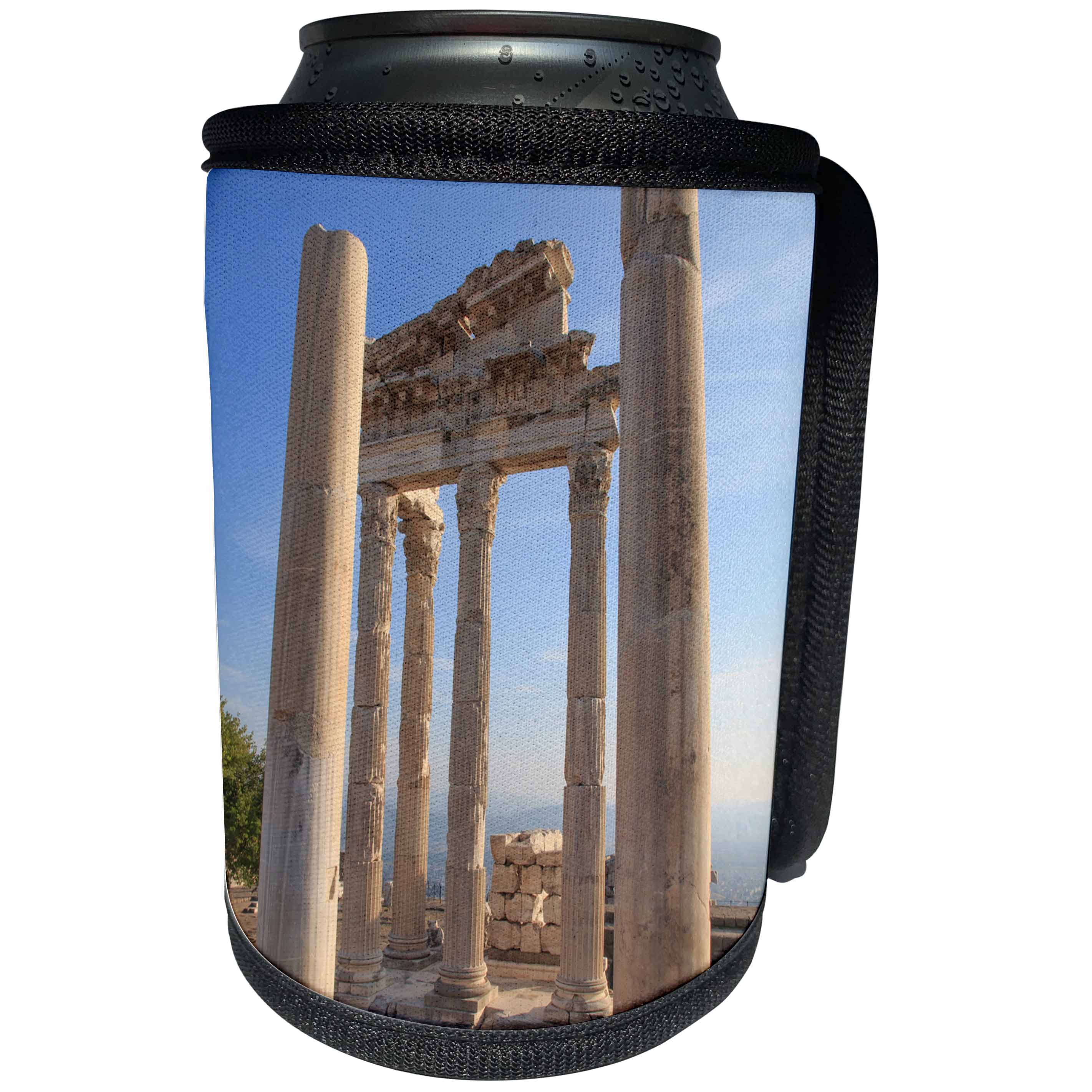 3dRose Danita Delimont - Ruins - Turkey, Izmir, Bergama, Pergamon. Temple of Trajan on the acropolis. - Can Cooler Bottle Wrap (cc_277031)