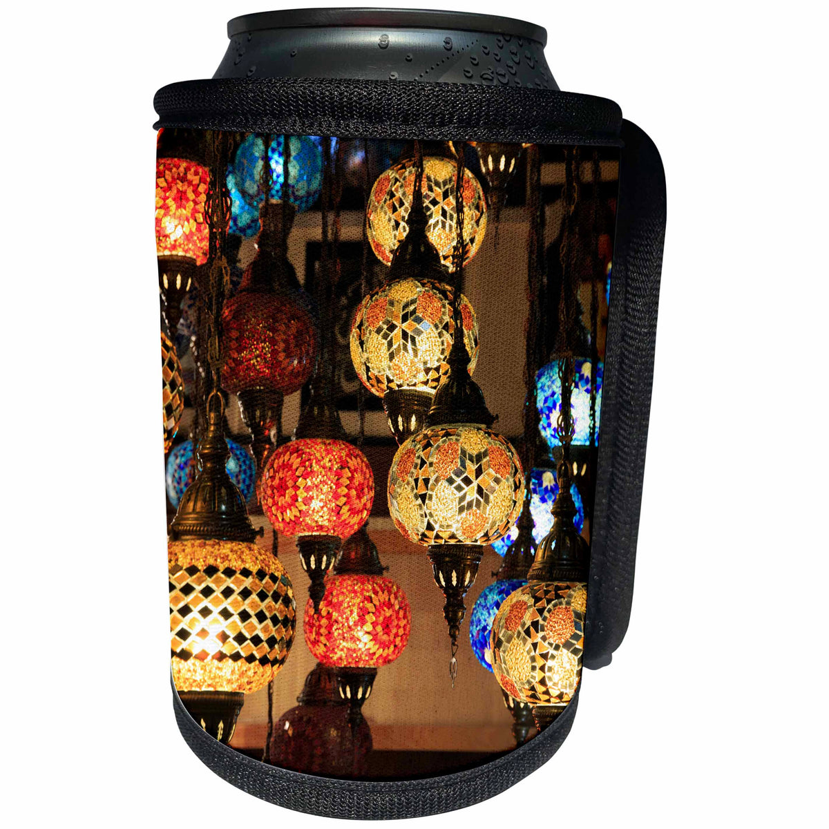 3dRose Danita Delimont - Lamps - Turkey, Bursa Province, Bursa, colorful, glass mosaic lamps. - Can Cooler Bottle Wrap (cc_277036)