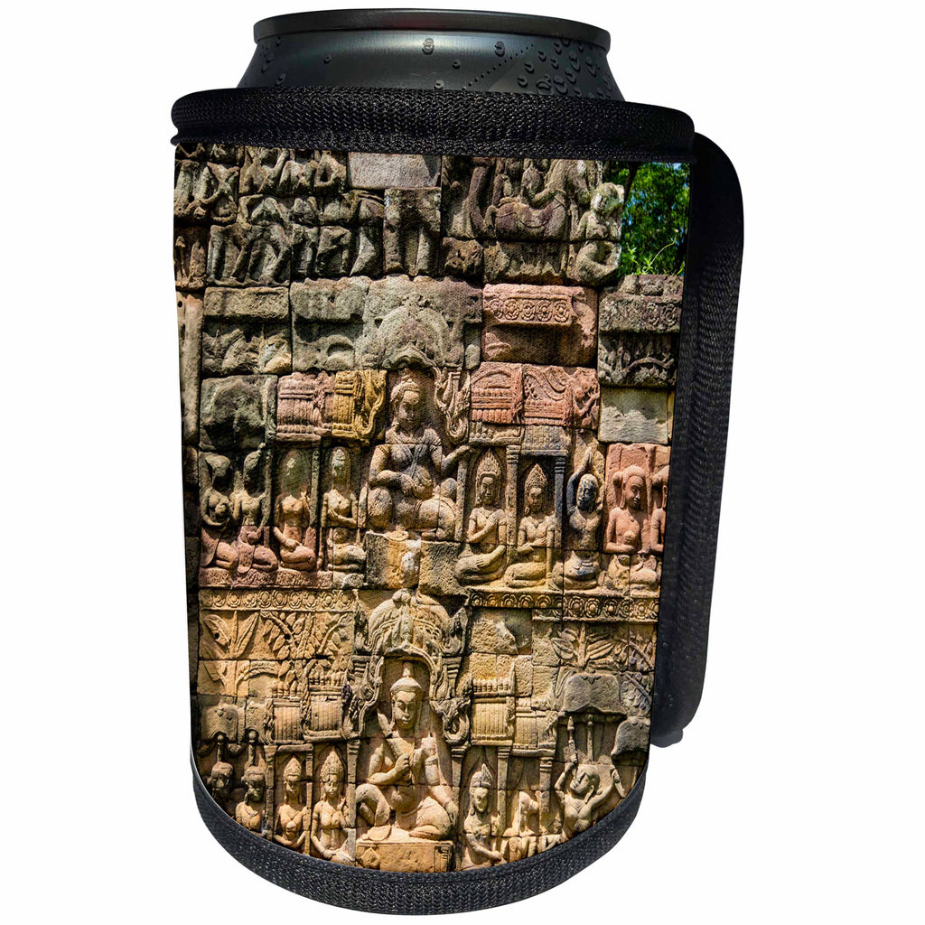 3dRose Danita Delimont - Travel - Leper King Terrace, Angkor Thom, Angkor, Cambodia - Can Cooler Bottle Wrap (cc_277070)
