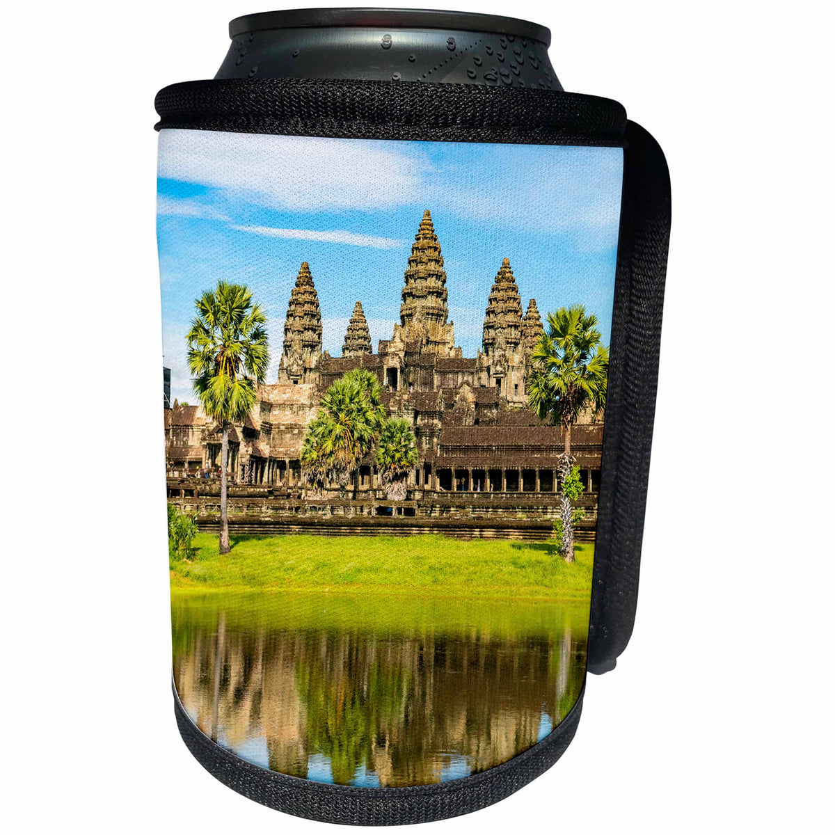 3dRose Danita Delimont - Travel - Angkor Wat reflects in the river, Angkor, Cambodia - Can Cooler Bottle Wrap (cc_277072)