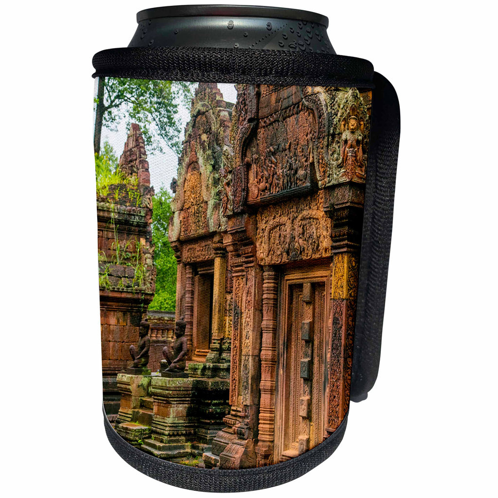 3dRose Danita Delimont - Travel - Banteay Srei temple complex, Angkor, Siem Reap, Cambodia - Can Cooler Bottle Wrap (cc_277076)
