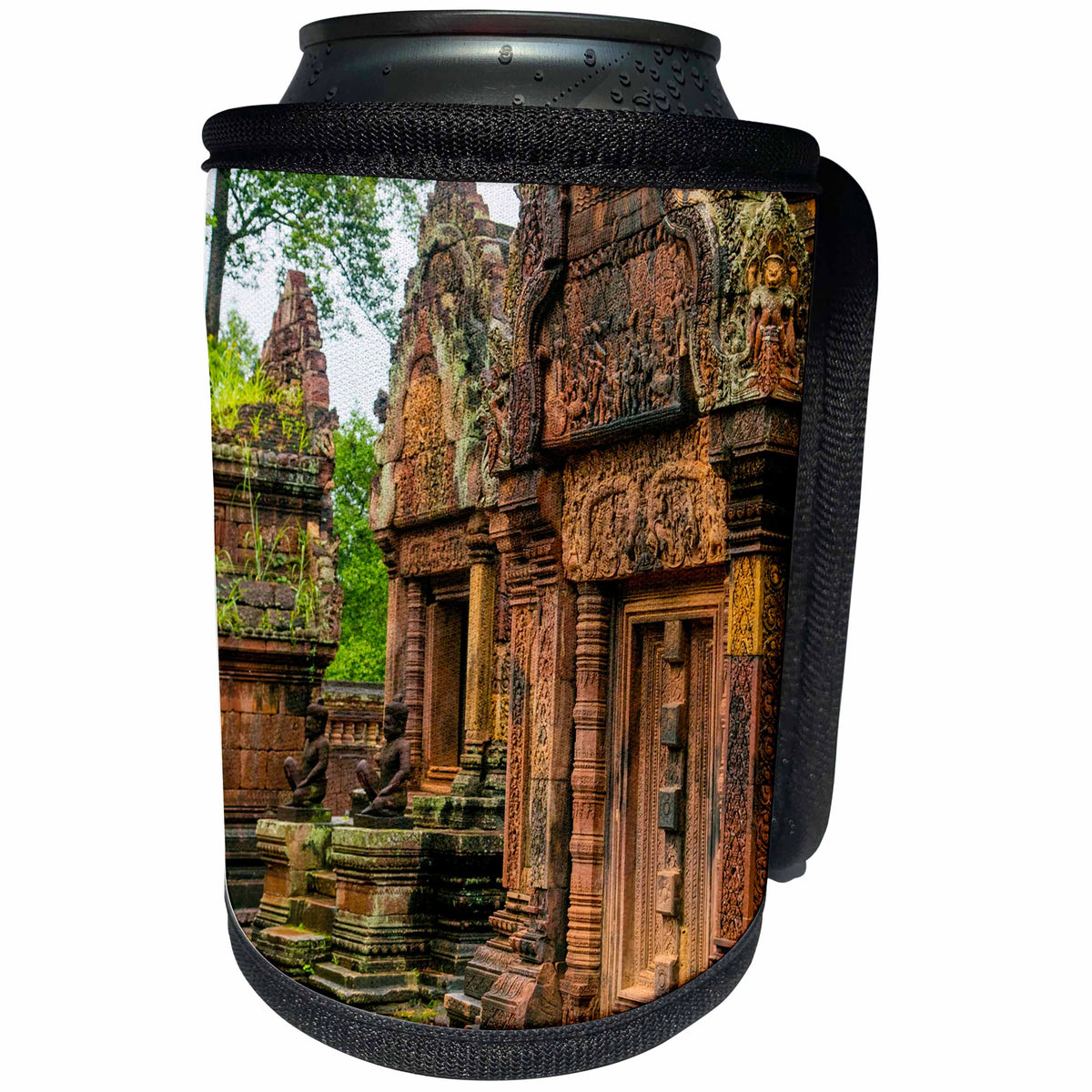 3dRose Danita Delimont - Travel - Banteay Srei temple complex, Angkor, Siem Reap, Cambodia - Can Cooler Bottle Wrap (cc_277076)