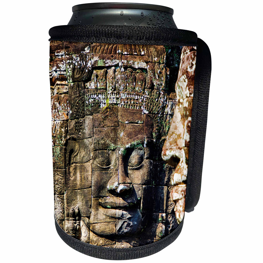 3dRose Danita Delimont - Travel - Asia, Cambodia, Angkor wat, Siem Reap, Bayon Temple - Can Cooler Bottle Wrap (cc_277081)