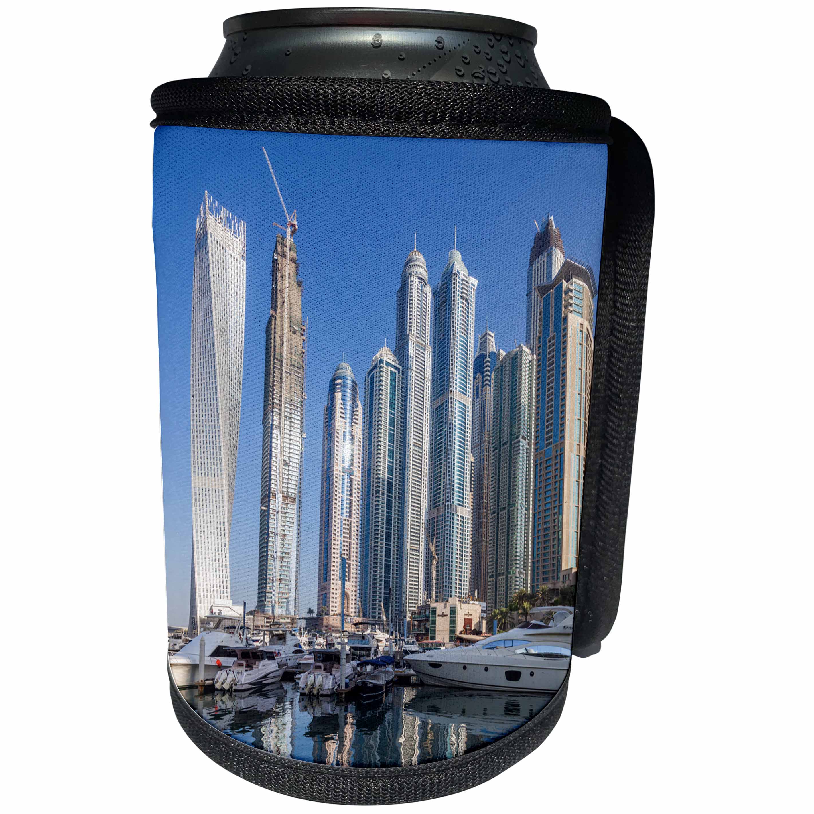 3dRose Danita Delimont - Cities - UAE, Dubai, Marina high rise buildings. - Can Cooler Bottle Wrap (cc_277091)