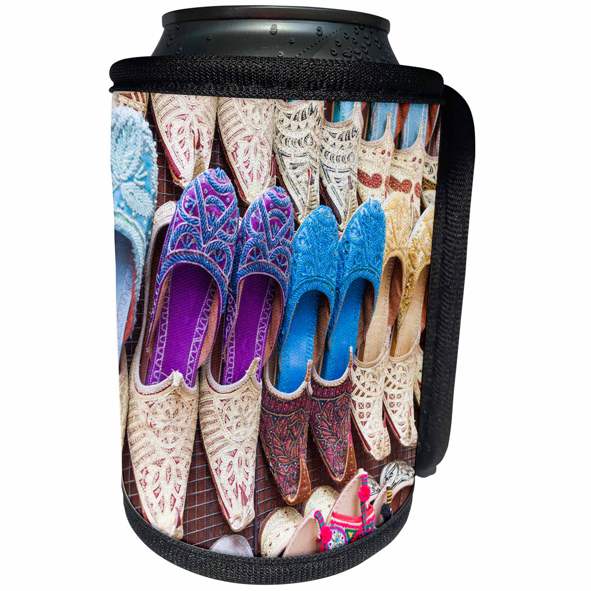 3dRose Danita Delimont - Markets - UAE, Dubai, Deira. Traditional slippers as souvenirs. - Can Cooler Bottle Wrap (cc_277116)