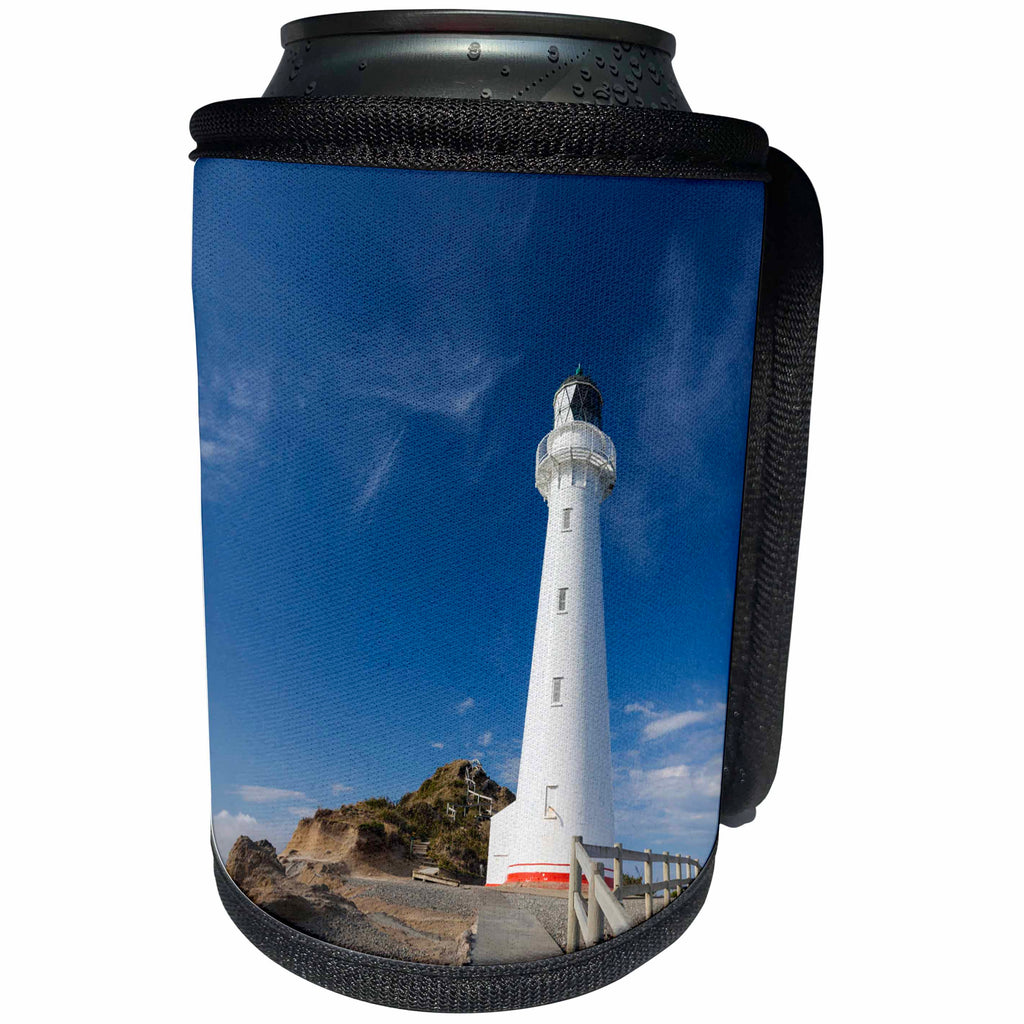 3dRose Danita Delimont - Lighthouses - New Zealand, North Island, Castlepoint. Castlepoint Lighthouse - Can Cooler Bottle Wrap (cc_277157)