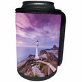 3dRose Danita Delimont - Lighthouses - New Zealand, Castlepoint. Castlepoint Lighthouse with purple sunrise. - Can Cooler Bottle Wrap (cc_277159)