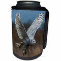 3dRose Danita Delimont - Owls - Snowy owl flying through a Bird Sanctuary, B.C., Canada - Can Cooler Bottle Wrap (cc_277189)