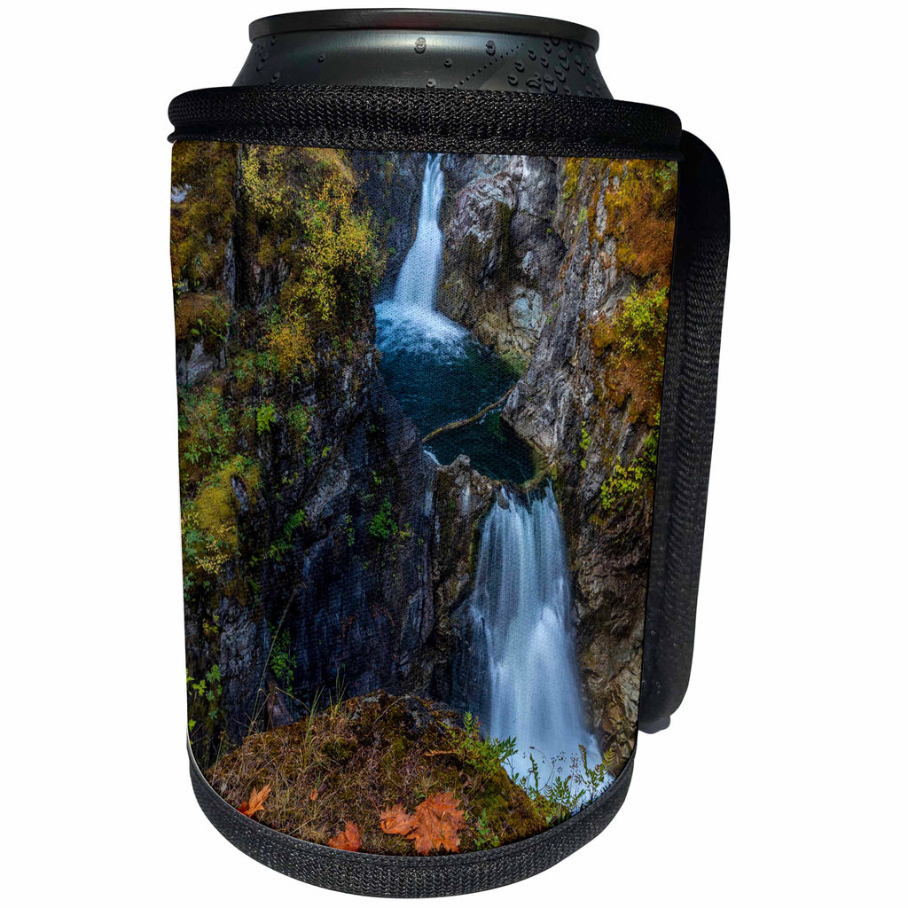 3dRose Danita Delimont - Waterfalls - Little Qualicum Falls Provincial Park near Parksville, B.C., Canada - Can Cooler Bottle Wrap (cc_277205)