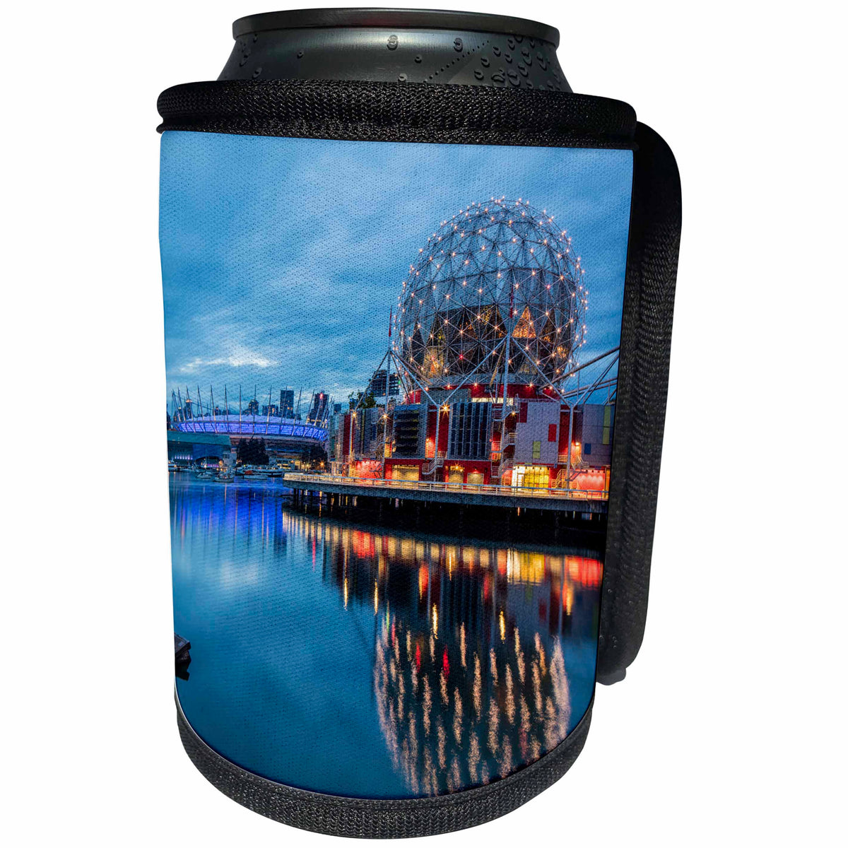 3dRose Danita Delimont - Cities - Looking across the bay to the city of Vancouver, B.C., Canada - Can Cooler Bottle Wrap (cc_277210)