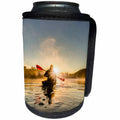 3dRose Danita Delimont - Sports - Canada, B.C., A kayaker paddles in sunlit early morning mist on a lake - Can Cooler Bottle Wrap (cc_277227)