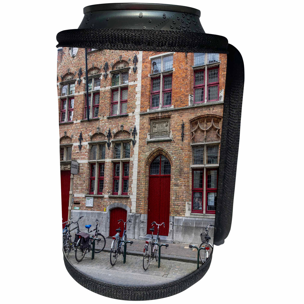 3dRose Danita Delimont - Architecture - Belgium, Brugge, West Flanders, Street Scene in the Old Town of Brugge - Can Cooler Bottle Wrap (cc_277289)