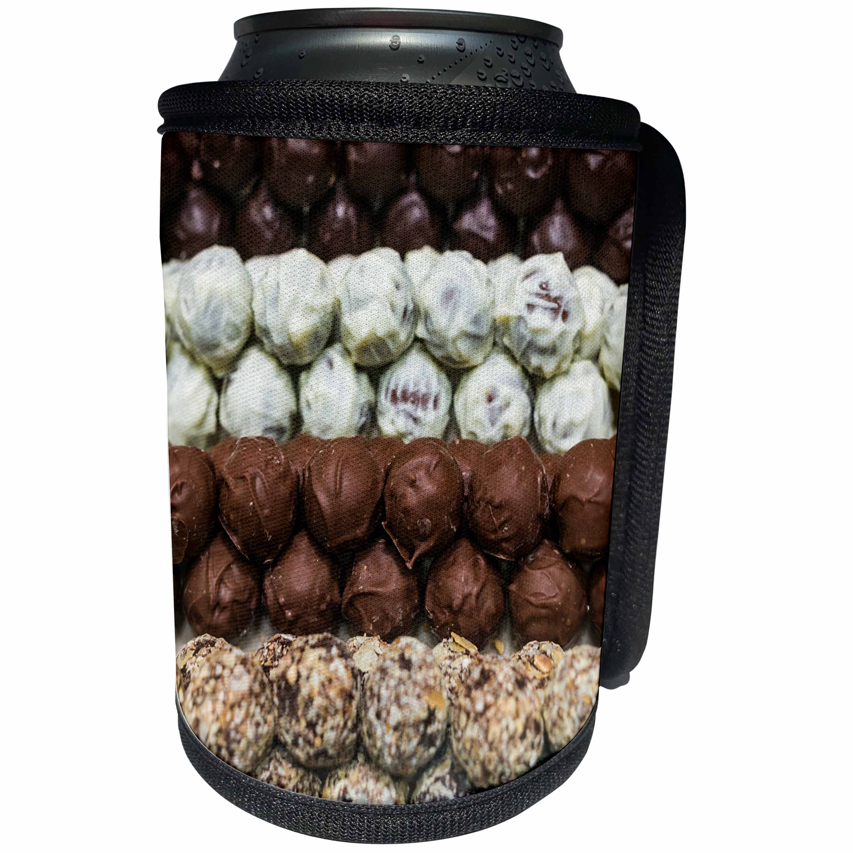 3dRose Danita Delimont - Food - Belgium, Bruges. Truffles at a belgian chocolate shop - Can Cooler Bottle Wrap (cc_277296)