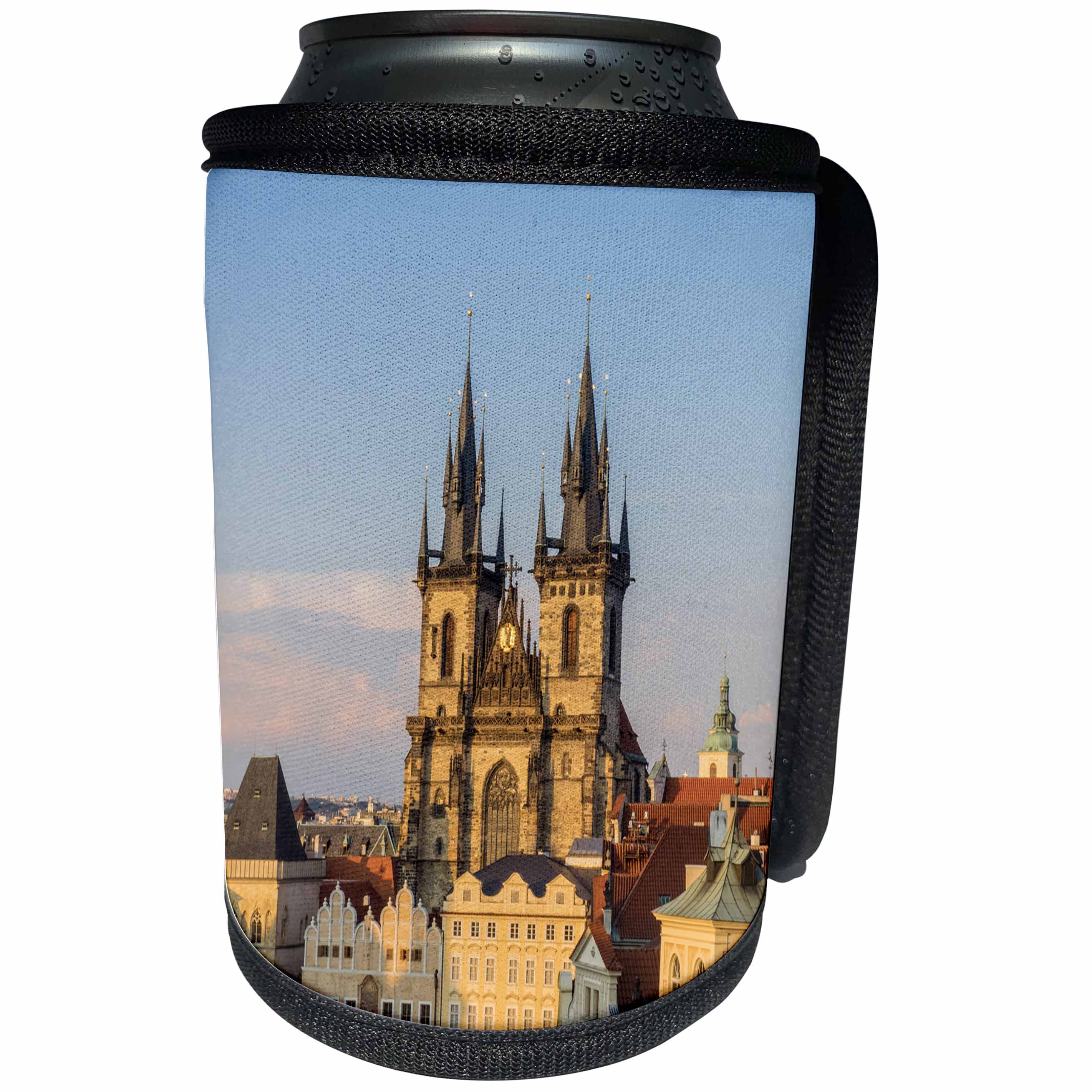 3dRose Danita Delimont - Cities - Czech Republic, Prague. Tyn Church stands over Old Town Square. - Can Cooler Bottle Wrap (cc_277303)
