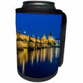 3dRose Danita Delimont - Bridges - Czech Republic, Prague. Charles bridge water reflection at night. - Can Cooler Bottle Wrap (cc_277304)