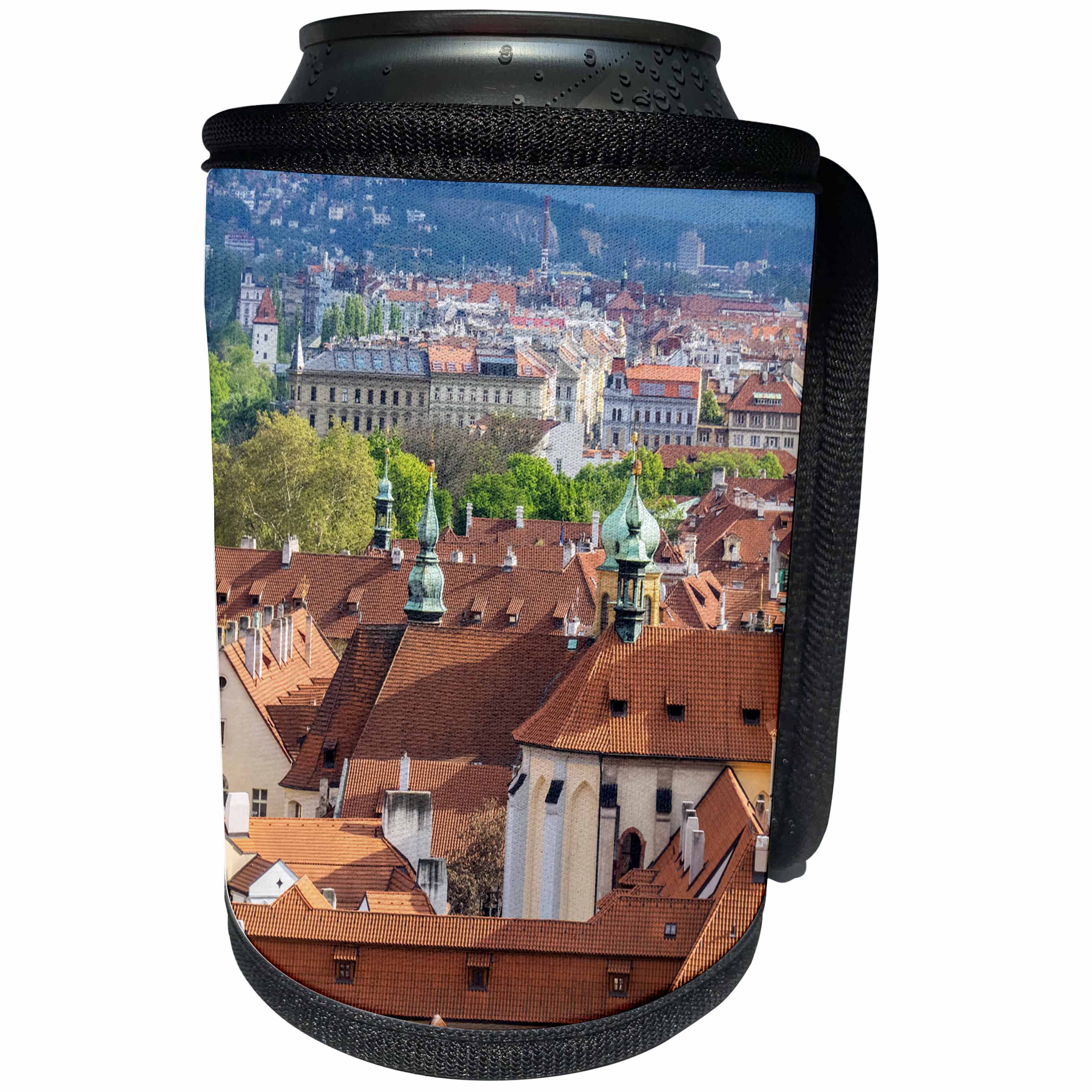 3dRose Danita Delimont - Cities - Czech Republic, Prague. Cityscape of rooftops. - Can Cooler Bottle Wrap (cc_277306)