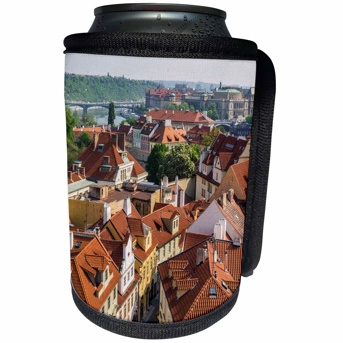 3dRose Danita Delimont - Cities - Czech Republic, Prague. Rooftops as seen from above. - Can Cooler Bottle Wrap (cc_277312)