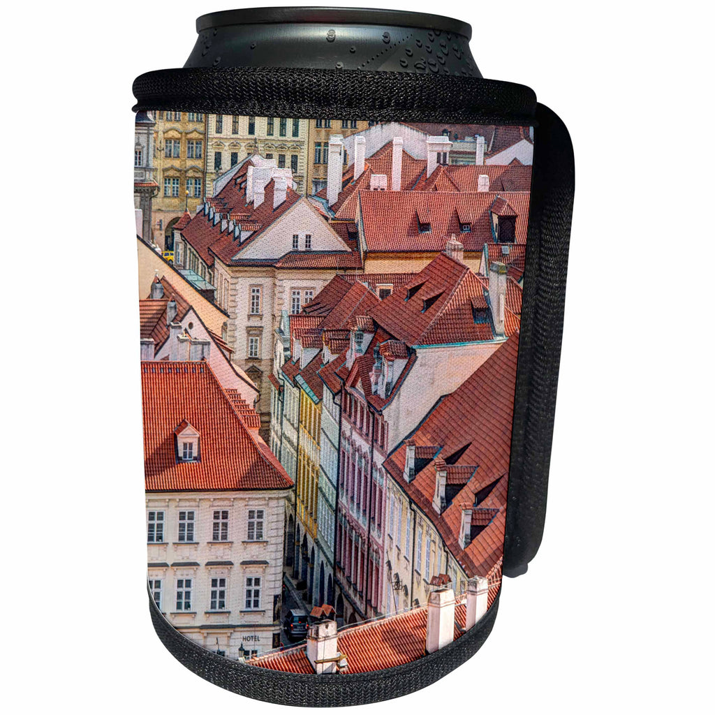 3dRose Danita Delimont - Cities - Czech Republic, Prague. Prague rooftops as seen from above. - Can Cooler Bottle Wrap (cc_277327)