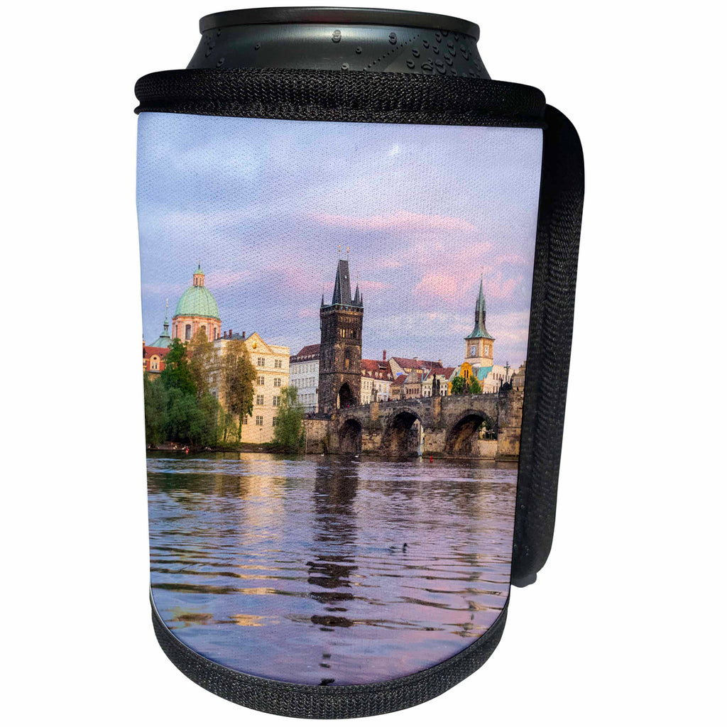 3dRose Danita Delimont - Cities - Czech Republic, Prague. View of the city over the Vltava river. - Can Cooler Bottle Wrap (cc_277328)