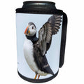 3dRose Danita Delimont - Birds - Atlantic Puffin stretches, Mykines, Faroe Islands, Denmark - Can Cooler Bottle Wrap (cc_277348)