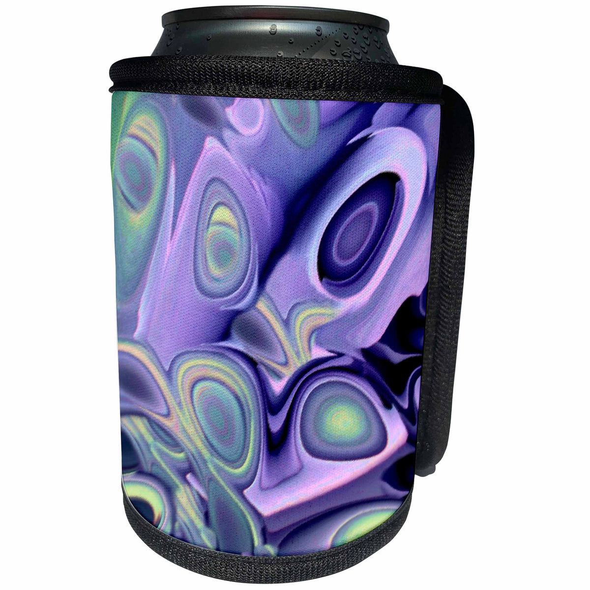 3dRose Jaclinart Surreal Space Alien Rocket Psychedelic - Surreal purple and green alien rocket about to shoot off into space - Can Cooler Bottle Wrap (cc_27737)