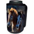 3dRose Danita Delimont - Babu animals - France, The Camargue, Saintes Maries de la Mer. Young Camargue horses. - Can Cooler Bottle Wrap (cc_277374)