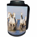 3dRose Danita Delimont - Horses - France, The Camargue, Camargue horses running through water. - Can Cooler Bottle Wrap (cc_277375)