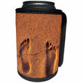 3dRose Danita Delimont - Beaches - Hawaii, Kauai. Footprints in the sand on a Hawaii beach. - Can Cooler Bottle Wrap (cc_277391)