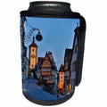 3dRose Danita Delimont - Cities - Germany, Rothenburg ob der Tauber, Ploenlein Triangular Place at night - Can Cooler Bottle Wrap (cc_277396)