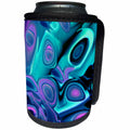 3dRose Jaclinart Surreal Space Alien Rocket Psychedelic - Surreal turquoise and purple alien rocket about to shoot off into space - Can Cooler Bottle Wrap (cc_27743)