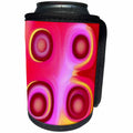 3dRose Jaclinart Abstract Space Sun Planet Fantasy Psychedelic - Abstract wine red suns on a red pink and yellow background - Can Cooler Bottle Wrap (cc_27745)