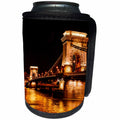 3dRose Danita Delimont - Bridges - Chain Bridge, St. Stephens Danube River Reflection, Budapest, Hungary - Can Cooler Bottle Wrap (cc_277456)