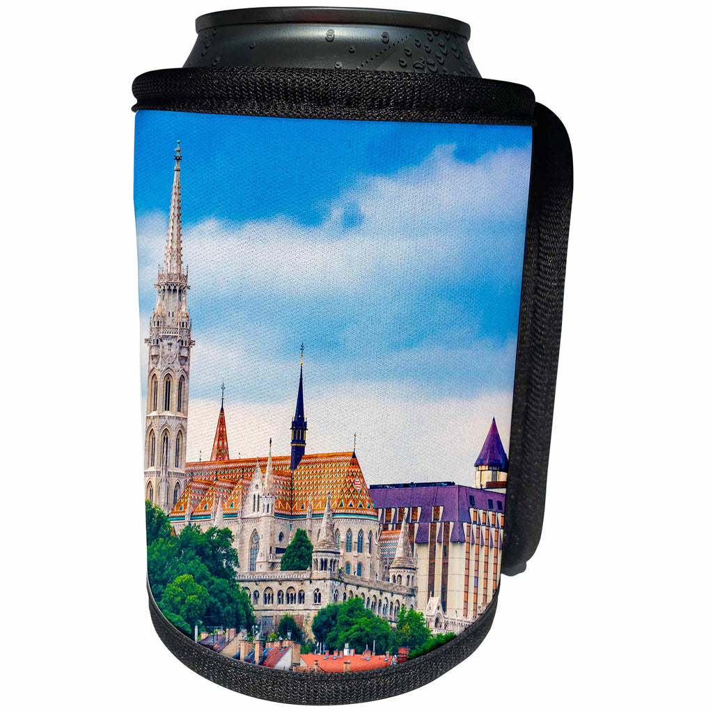 3dRose Danita Delimont - Churches - Matthias Church, Fishermans Bastion, Budapest, Hungary - Can Cooler Bottle Wrap (cc_277460)