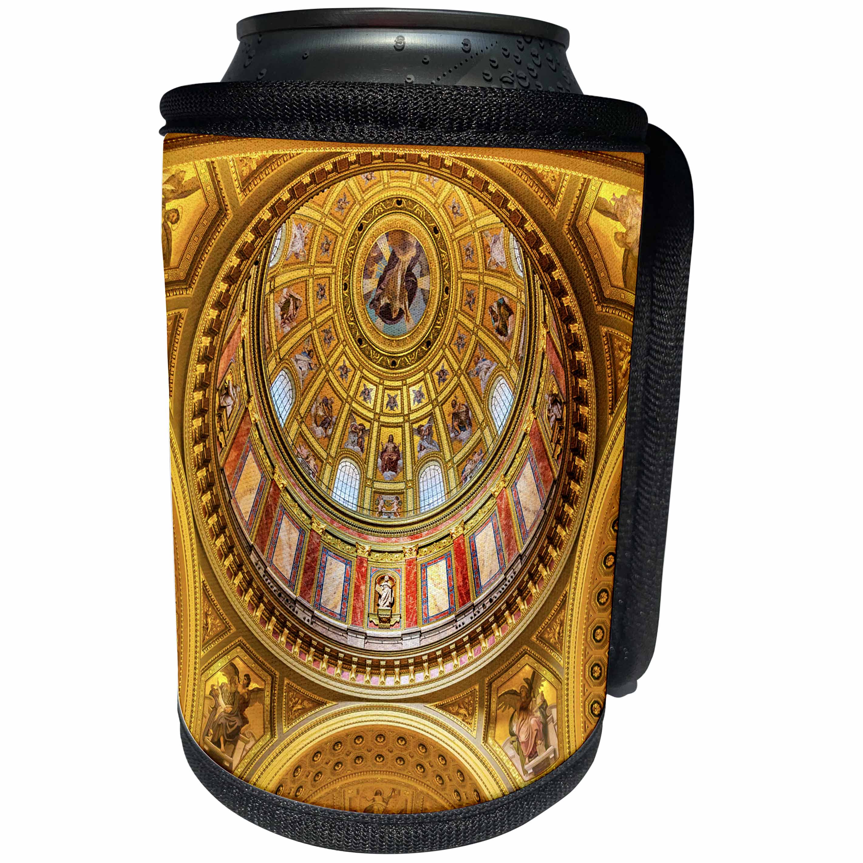 3dRose Danita Delimont - Churches - Golden ceiling of St. Stephens Cathedral, Budapest, Hungary. - Can Cooler Bottle Wrap (cc_277461)